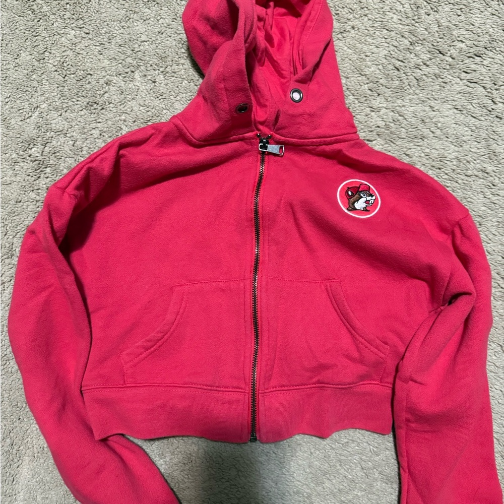 Kids Red Hoodie with Cartoon Patch